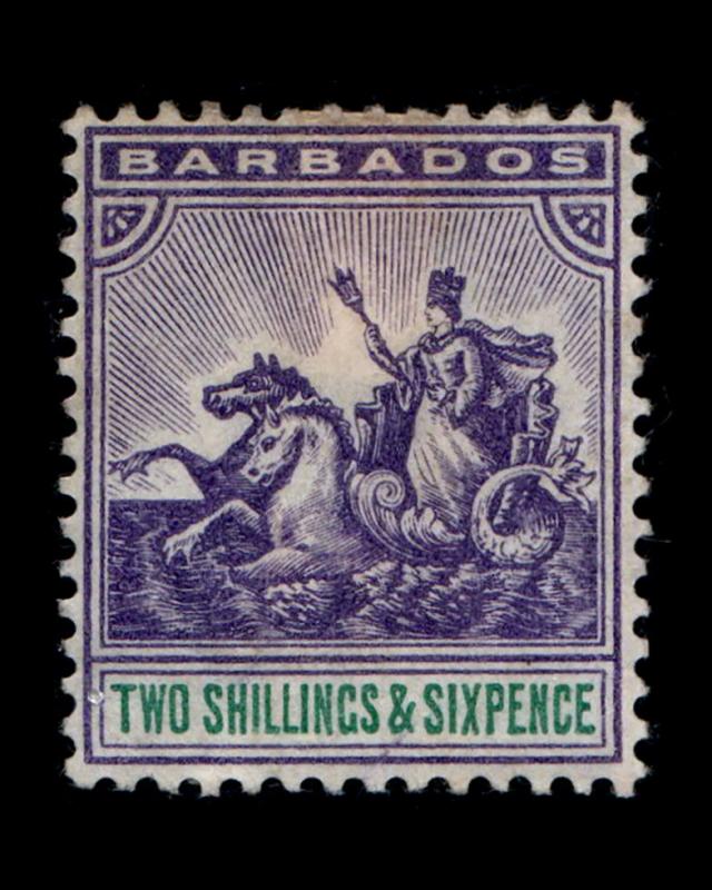 VINTAGE: BARBADOS 1892 OG MHR SCOTT # 80 $ 130 LOT #  VSABAR1892A