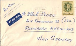 Australia 2/3 Wattle 1962 Melbourne, Vic-Aust. Airmail to Rheinberg, Germany.