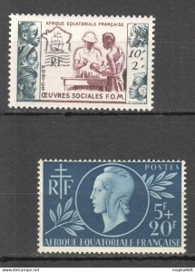 Fr340 French Equatorial Africa Ships Culture Medicine Fom 2St Mnh