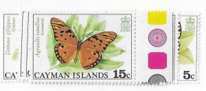 Cayman Islands Sc #386-391  butterfly set of 6 singles with side traffic lights