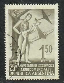 Argentina; Scott 645; 1955;  Used; Planes