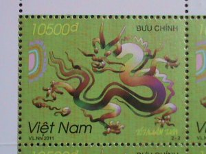 ​VIETNAM-2011-SC#3427 YEAR OF THE LOVELY DRAGON IMPRINT BLOCK MNH VERY FINE