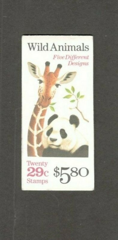 BK202 Wild Animals Booklet Of 20 Mint/nh FREE SHIPPING