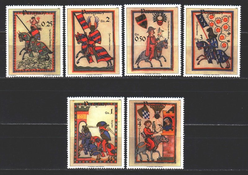 Paraguay. 1984. 3738-43 from the series. Middle Ages, knights, weapons. MNH.