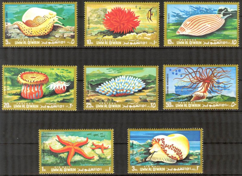 Umm al Qiwain 1972 Marine Life Shells Corals Set of 8 MNH