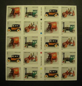 Scott 3629e, 37c nondenominated Antique Toys, Pane of 20, #V1111, MNH Beauty