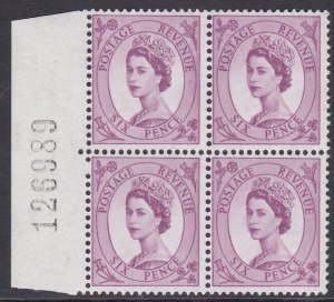 S107 6d Wilding multi crown Broken/missing perf pin at left UNMOUNTED MINT