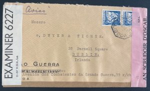 1942 Lisboa Portugal Dual Censored Airmail Cover To Dublin Ireland