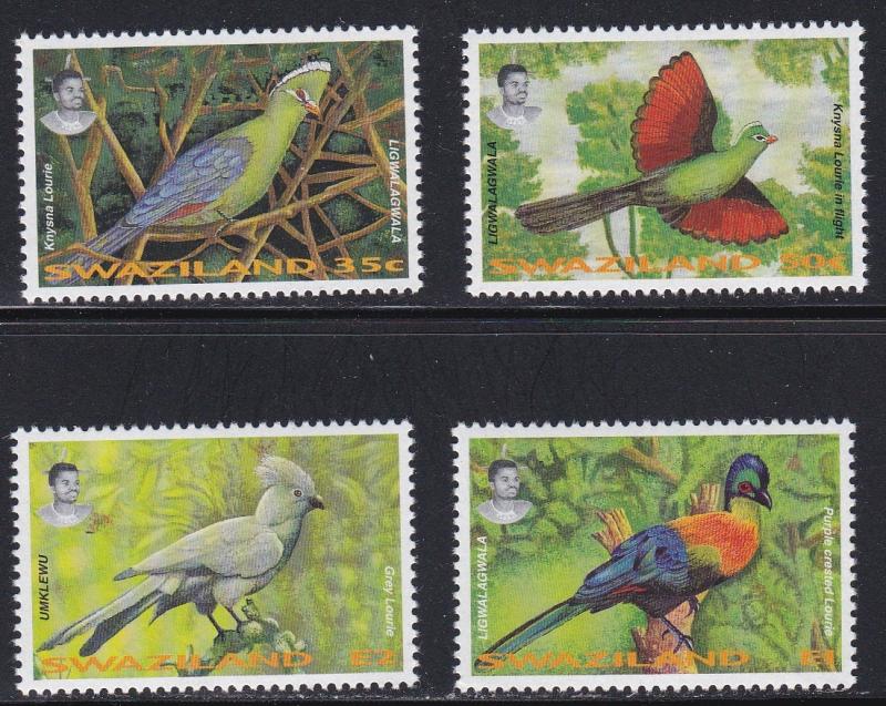 Swaziland # 648-651, Birds - Louries, NH, 1/2 Cat.