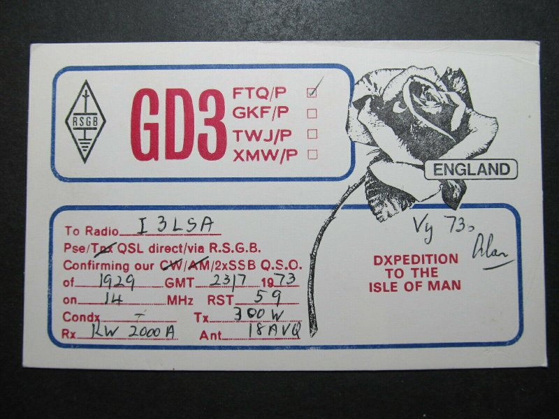 5628 Amateur Radio QSL Card Dxpedition to the Isle of Man