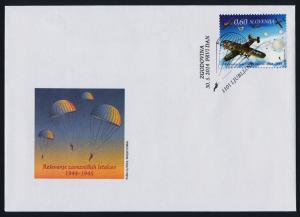 Slovenia 1038 on FDC - Aircraft, Rescue of Allied Airmen, WWII