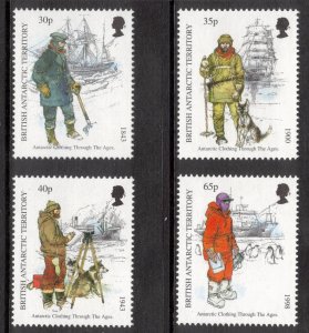 BRITISH ANTARCTIC 1998 Antarctic Clothing; Scott 259-62, SG 286-89; MNH