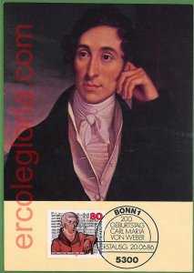 ag7255 - GERMANY - MAXIMUM CARD - 20.06.1986 - Carl Maria von Weber, MUSIC-