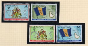 Barbados Sc 364-67 1971 5th Anniversary Independence stamp set mint NH