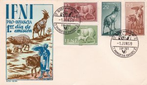Ifni # 86-87, B41-42, Goats,  First Day Cover