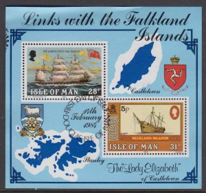 Isle of Man 1984 Links with Falkland Isalnds Superb Fine Used