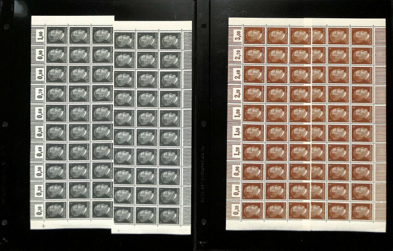 Germany 1941-44 WWII Stamp Collection, Blocks, Sheets Mint NH, 23 Pages