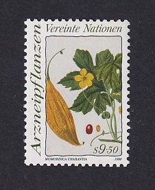 United Nations Vienna  #102   MNH 1990  medicinal plants  9.50s