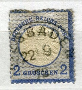 GERMANY; 1872 classic Shield issue used 2g. value fine Baden Postmark 1872