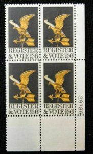 Scott#: 1344 - Register & Vote Plate Block of Four MNH OG