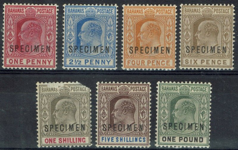 BAHAMAS 1902 KEVII SPECIMEN SET MNH ** WMK CROWN CA 