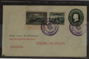 Costa Rica  1939 5c green env. + 15c in stamps from Turrialba 22 Mar 1939