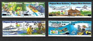 PAPUA NEW GUINEA Sc 853A-9A NH ISSUE OF 1995 - IN PAIRS - TOURISM