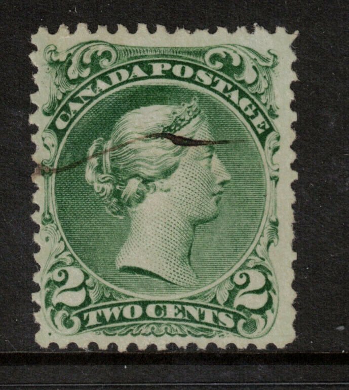 Canada #24a Very Fine Used Watermarked Showing Letters ELL 