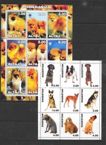 DOGS - VARIOUS RUSSIAN REPUBLICS-FANTASY ISSUE MNH (SET 2)