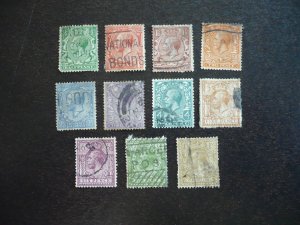 Stamps - Great Britain - Scott# 187-198,200 - Used Part Set of 11 Stamps