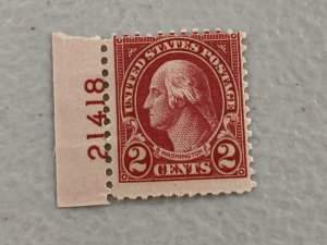 Scott 634, the 2¢ Wash Issue with plate number 21418 , MNH