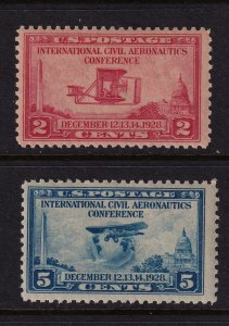 1928 Aeronautics Conference 2c & 5c Sc 649 & 650 MNH set complete (KF