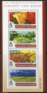 SOLOMON ISLANDS  2015  125th  MEMORIAL VINCENT VAN GOGH  SHEET MINT NH