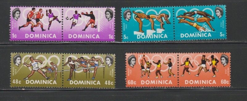 Dominica # 233-236, Mexico City Olympics, Mint NH, 1/2 Cat.