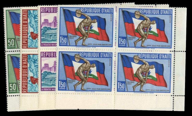 Haiti #451, C148-150 Cat$30.60, 1960 Olympics, complete set with Airpost, blo...