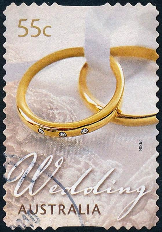 Australia 2008 55c Greetings - Gold Rings Self Adhesive SG3148 Fine Used