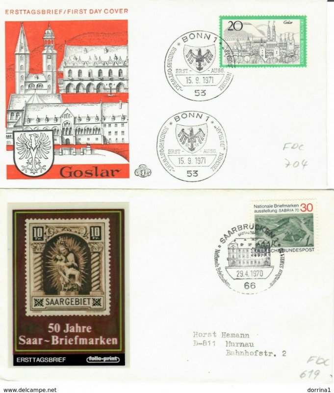 Lot 17 FDC Germany 1966-1991 - FIRST DAY COVERS - bonn Berlin Nurnberg