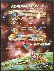 Rwanda 2012 Space Ranger 1 50th Anniv. Sheet MNH