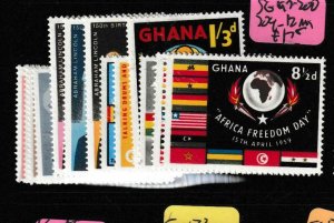 Ghana SG 197-200, 204-12 MOG (6gbu) 