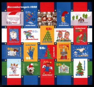 Netherlands Scott 1041 December 1999 self adhesive stamp souvenir sheet