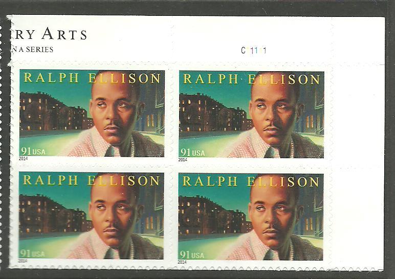 #4866 Ralph Ellison plate block Mint NH 