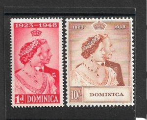 DOMINICA 1948 SILVER WEDDING SET MINT HINGED Cat £30