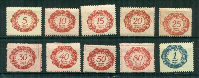 Liechtenstein 1920 #J1 - J10 MH SCV(2022)=$3.55