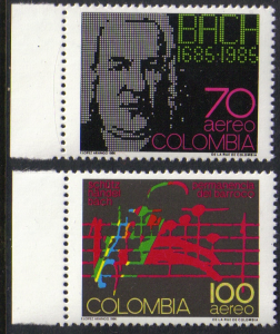 Columbia #C766-7 mint set, Bach / text music, issued 1986