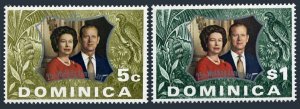 Dominica 352-353 two sets, MNH. Michel 348-349. QE II Silver Wedding, 1972.