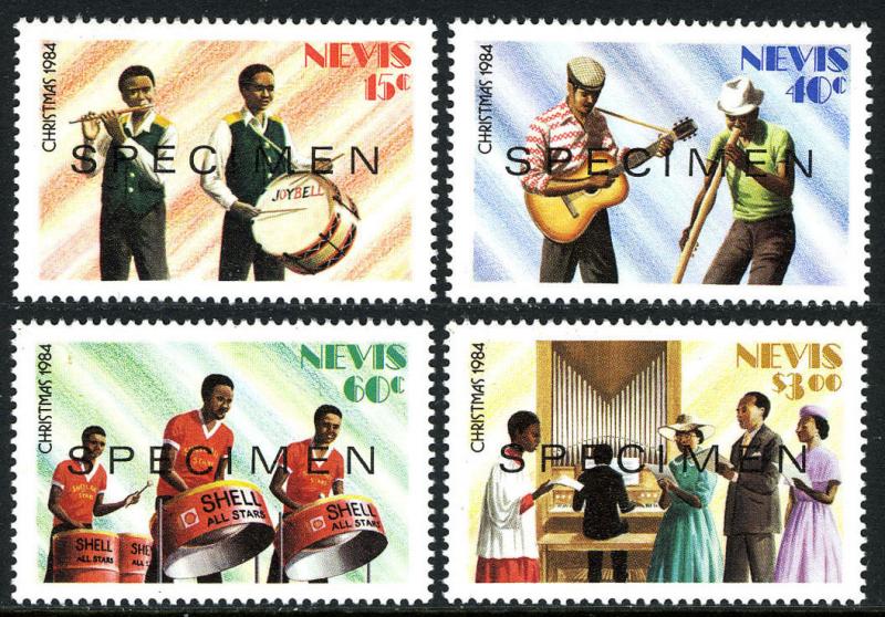 Nevis 399-402,MNH.SPECIMEN.Musicians from local bands.Instruments.Christmas,1984