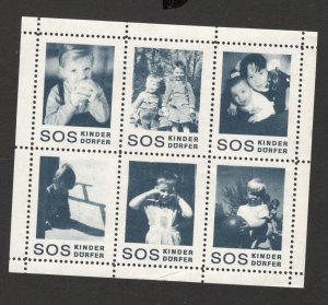 GERMANY AUSTRIA - MINT SMALL SHEET POSTER STAMPS - SOS Kinderdörfer - CHILDREN