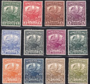 1919 NEWFOUNDLAND KGV CARIBOU SET (SG#130-141) MH VF