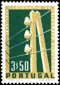 Portugal #813-815, Complete Set(3), 1955, Telegraph, Never Hinged
