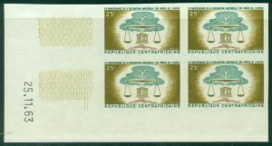 Central African Republic 1963 The 15th Anniversary of Declaration of Human Ri...